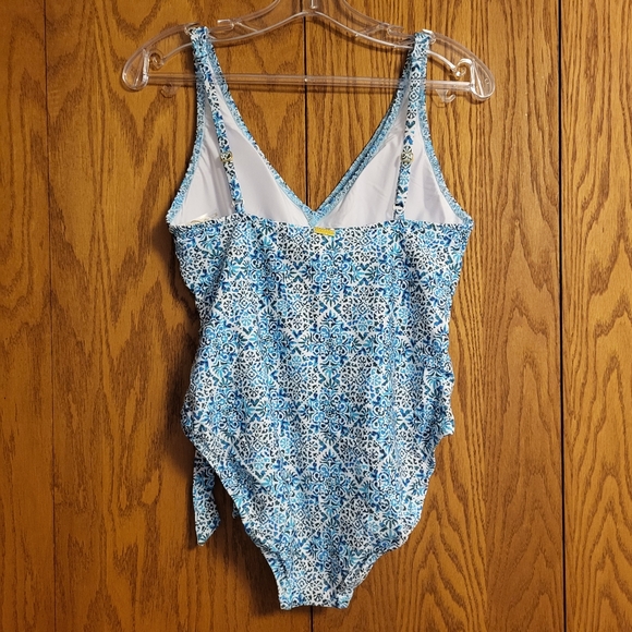 NWT Helen Jon Montrose Wrap One Piece Swimsuit Size Medium - Picture 2 of 7